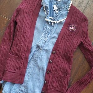 Abercrombie cable knit preppy cardigan